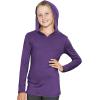 image:imageSTRETCH IS COMFORT Girls 2 Piece Hoodie Short Sleeve Long Sleeve Crew Neck Top and Leggings Set Kids Thermals Underwear SetPurple