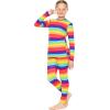 image:imageSTRETCH IS COMFORT Girls 2 Piece Hoodie Short Sleeve Long Sleeve Crew Neck Top and Leggings Set Kids Thermals Underwear SetRainbow