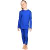 image:imageSTRETCH IS COMFORT Girls 2 Piece Hoodie Short Sleeve Long Sleeve Crew Neck Top and Leggings Set Kids Thermals Underwear SetRoyal Blue