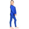 image:imageSTRETCH IS COMFORT Girls 2 Piece Hoodie Short Sleeve Long Sleeve Crew Neck Top and Leggings Set Kids Thermals Underwear SetRoyal Blue
