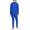 image:imageSTRETCH IS COMFORT Girls 2 Piece Hoodie Short Sleeve Long Sleeve Crew Neck Top and Leggings Set Kids Thermals Underwear SetRoyal Blue