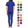 image:imageSTRETCH IS COMFORT Girls 2 Piece Hoodie Short Sleeve Long Sleeve Crew Neck Top and Leggings Set Kids Thermals Underwear SetRoyal Blue