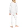 image:imageSTRETCH IS COMFORT Girls 2 Piece Hoodie Short Sleeve Long Sleeve Crew Neck Top and Leggings Set Kids Thermals Underwear SetWhite