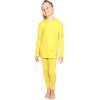 image:imageSTRETCH IS COMFORT Girls 2 Piece Hoodie Short Sleeve Long Sleeve Crew Neck Top and Leggings Set Kids Thermals Underwear SetYellow