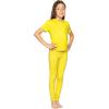 image:imageSTRETCH IS COMFORT Girls 2 Piece Hoodie Short Sleeve Long Sleeve Crew Neck Top and Leggings Set Kids Thermals Underwear SetYellow