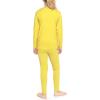 image:imageSTRETCH IS COMFORT Girls 2 Piece Hoodie Short Sleeve Long Sleeve Crew Neck Top and Leggings Set Kids Thermals Underwear SetYellow