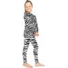 image:imageSTRETCH IS COMFORT Girls 2 Piece Hoodie Short Sleeve Long Sleeve Crew Neck Top and Leggings Set Kids Thermals Underwear SetZebra