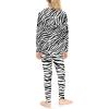 image:imageSTRETCH IS COMFORT Girls 2 Piece Hoodie Short Sleeve Long Sleeve Crew Neck Top and Leggings Set Kids Thermals Underwear SetZebra