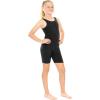 image:imageSTRETCH IS COMFORT Girls Biketard Tank Ankle Length Unitard amp Long Sleeve Unitard  Soft Stretch One Piece  416Black