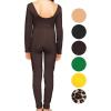 image:imageSTRETCH IS COMFORT Girls Biketard Tank Ankle Length Unitard amp Long Sleeve Unitard  Soft Stretch One Piece  416Brown
