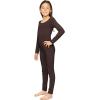 image:imageSTRETCH IS COMFORT Girls Biketard Tank Ankle Length Unitard amp Long Sleeve Unitard  Soft Stretch One Piece  416Brown