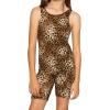 image:imageSTRETCH IS COMFORT Girls Biketard Tank Ankle Length Unitard amp Long Sleeve Unitard  Soft Stretch One Piece  416Brown Cheetah