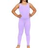image:imageSTRETCH IS COMFORT Girls Biketard Tank Ankle Length Unitard amp Long Sleeve Unitard  Soft Stretch One Piece  416Lavender