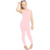 image:imageSTRETCH IS COMFORT Girls Biketard Tank Ankle Length Unitard amp Long Sleeve Unitard  Soft Stretch One Piece  416Light Pink