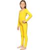 image:imageSTRETCH IS COMFORT Girls Biketard Tank Ankle Length Unitard amp Long Sleeve Unitard  Soft Stretch One Piece  416Yellow