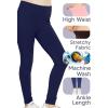 image:imageSTRETCH IS COMFORT Girls Cotton Stretch High Waisted Leggings and High Waist Biker Shorts Two Lengths to Choose  Size 414Blackwhite