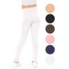 image:imageSTRETCH IS COMFORT Girls Cotton Stretch High Waisted Leggings and High Waist Biker Shorts Two Lengths to Choose  Size 414White 2 Pack