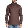 image:imageSTRETCH IS COMFORT Mens Oh So Soft Long Sleeve Top Crew Neck and Turtleneck  Small  5XBrown