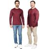 image:imageSTRETCH IS COMFORT Mens Oh So Soft Long Sleeve Top Crew Neck and Turtleneck  Small  5XBurgundy
