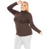 image:imageSTRETCH IS COMFORT Womens and Plus Oh So Soft Long Sleeve Mock Turtleneck Top Regular and Relaxed Fit Everyday Wear XS5XLBrown