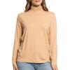image:imageSTRETCH IS COMFORT Womens and Plus Oh So Soft Long Sleeve Mock Turtleneck Top Regular and Relaxed Fit Everyday Wear XS5XLBrown