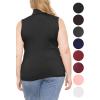 image:imageWomens Turtle Neck  Long Sleeve and Sleeveless Top  Plus Size XL7X  Tops Women White Turtleneck WomenBlack