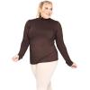 image:imageWomens Turtle Neck  Long Sleeve and Sleeveless Top  Plus Size XL7X  Tops Women White Turtleneck WomenBrown
