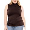 image:imageWomens Turtle Neck  Long Sleeve and Sleeveless Top  Plus Size XL7X  Tops Women White Turtleneck WomenBrown