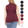 image:imageWomens Turtle Neck  Long Sleeve and Sleeveless Top  Plus Size XL7X  Tops Women White Turtleneck WomenBurgundy