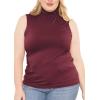 image:imageWomens Turtle Neck  Long Sleeve and Sleeveless Top  Plus Size XL7X  Tops Women White Turtleneck WomenBurgundy