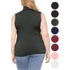 image:imageWomens Turtle Neck  Long Sleeve and Sleeveless Top  Plus Size XL7X  Tops Women White Turtleneck WomenCharcoal Gray