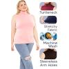 image:imageWomens Turtle Neck  Long Sleeve and Sleeveless Top  Plus Size XL7X  Tops Women White Turtleneck WomenCharcoal Gray