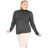 image:imageWomens Turtle Neck  Long Sleeve and Sleeveless Top  Plus Size XL7X  Tops Women White Turtleneck WomenCharcoal Gray