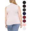 image:imageWomens Turtle Neck  Long Sleeve and Sleeveless Top  Plus Size XL7X  Tops Women White Turtleneck WomenCream