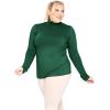image:imageWomens Turtle Neck  Long Sleeve and Sleeveless Top  Plus Size XL7X  Tops Women White Turtleneck WomenHunter Green