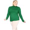 image:imageWomens Turtle Neck  Long Sleeve and Sleeveless Top  Plus Size XL7X  Tops Women White Turtleneck WomenKelly Green