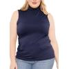 image:imageWomens Turtle Neck  Long Sleeve and Sleeveless Top  Plus Size XL7X  Tops Women White Turtleneck WomenNavy Blue