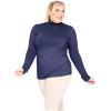 image:imageWomens Turtle Neck  Long Sleeve and Sleeveless Top  Plus Size XL7X  Tops Women White Turtleneck WomenNavy Blue
