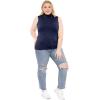 image:imageWomens Turtle Neck  Long Sleeve and Sleeveless Top  Plus Size XL7X  Tops Women White Turtleneck WomenNavy Blue