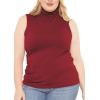 image:imageWomens Turtle Neck  Long Sleeve and Sleeveless Top  Plus Size XL7X  Tops Women White Turtleneck WomenRed