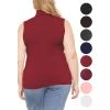 image:imageWomens Turtle Neck  Long Sleeve and Sleeveless Top  Plus Size XL7X  Tops Women White Turtleneck WomenRed