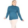 image:imageWomens Turtle Neck  Long Sleeve and Sleeveless Top  Plus Size XL7X  Tops Women White Turtleneck WomenTeal