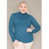 image:imageWomens Turtle Neck  Long Sleeve and Sleeveless Top  Plus Size XL7X  Tops Women White Turtleneck WomenTeal