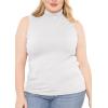 image:imageWomens Turtle Neck  Long Sleeve and Sleeveless Top  Plus Size XL7X  Tops Women White Turtleneck WomenWhite