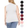 image:imageWomens Turtle Neck  Long Sleeve and Sleeveless Top  Plus Size XL7X  Tops Women White Turtleneck WomenWhite