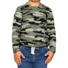 image:imageSTRETCH IS COMFORT Boys Oh So Soft Long Sleeve Top Crew Neck  416Green Camouflage