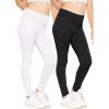 image:imageSTRETCH IS COMFORT Girls Cotton Stretch High Waisted Leggings and High Waist Biker Shorts Two Lengths to Choose  Size 414Blackwhite