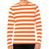 image:imageSTRETCH IS COMFORT Mens Oh So Soft Long Sleeve Top Crew Neck and Turtleneck  Small  5XOrange White Stripes