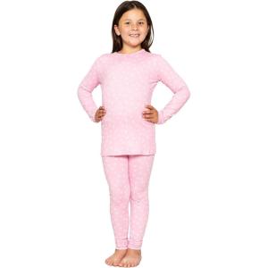 image:imageSTRETCH IS COMFORT Girls 2 Piece Hoodie Short Sleeve Long Sleeve Crew Neck Top and Leggings Set Kids Thermals Underwear SetPink Daisies