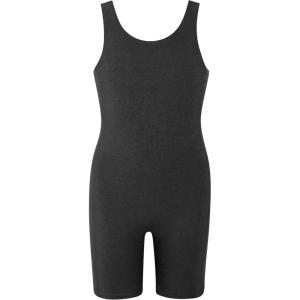 image:imageSTRETCH IS COMFORT Girls Biketard Tank Ankle Length Unitard amp Long Sleeve Unitard  Soft Stretch One Piece  416Black